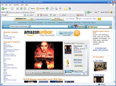 Amazon Unbox ermöglichte erstmal den Online Kauf von Filmen und Serien.